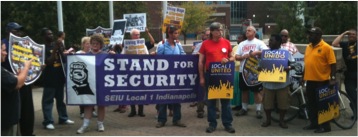 Indianapolis Reporter Forced by Police to Leave Security Officer Protest at Wishard Memorial Hospital