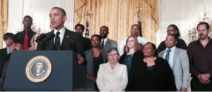 Baltimore Security Officers Stand with President Obama - Literally!