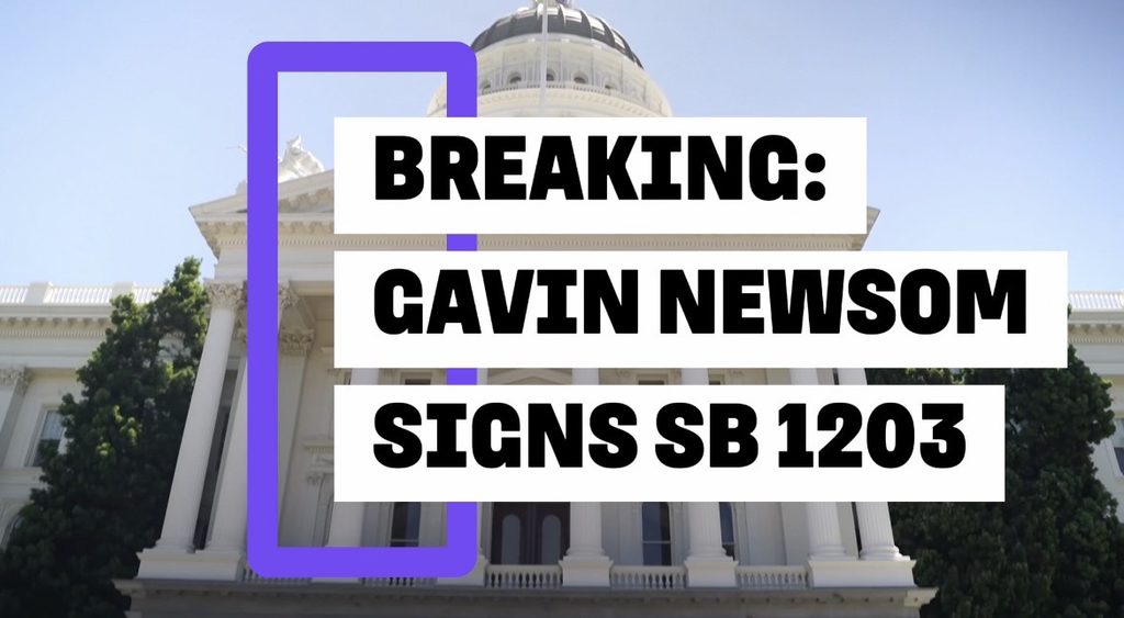 Gov. Newsom signs SB 103 video screenshot